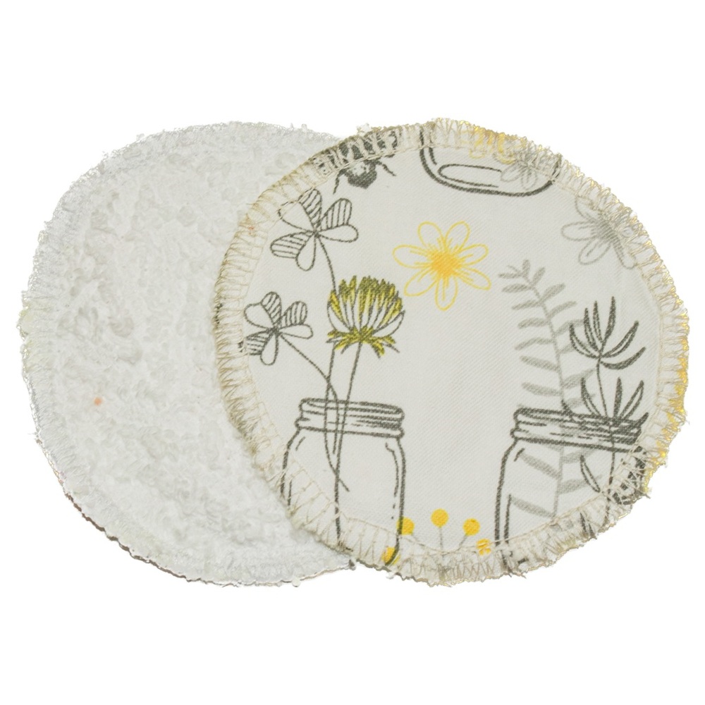 Reusable Makeup Remover Pads “Buzzing with Tea” Pattern (set of 10)